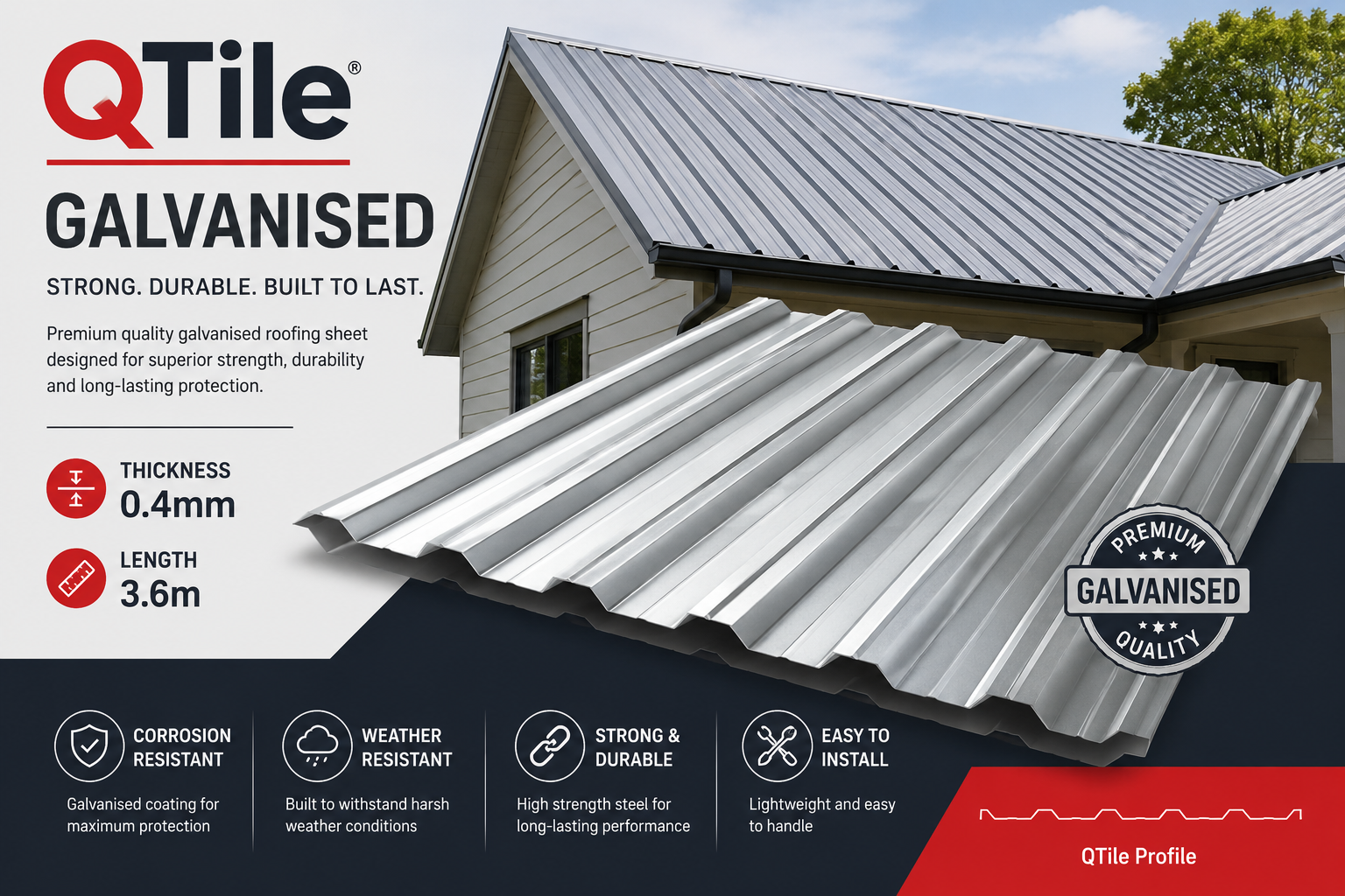 QTile 0.4mm (Per Metre)